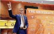  ?? [AP PHOTO] ?? New Texas athletic director Chris Del Conte has always scaled great heights when facing tall tasks before.