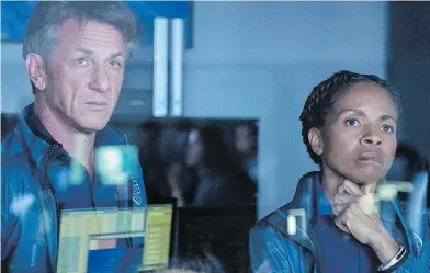  ?? PHOTOS: ALAN MARKFIELD / HULU ?? Sean Penn and Lisagay Hamilton co-star in Hulu’s plodding, would-be space drama The First.