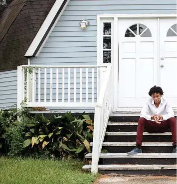  ??  ?? Jordan Bridges outside his childhood home in New Orleans, where he recently started living again. Bridges said his experience helped shape his story.