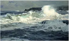  ??  ?? Southweste­rly Gale, St Ives by Frederick Judd Waugh: the piece Craig Mullins used as close reference in his painting for Blizzard (main picture).