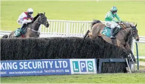  ?? Alan Crowhurst ?? > Rose of Aghaboe, ridden by Tabitha Worsley, clears the last to win The Every Race Live On Racing TV Mares’ Handicap Chase at Warwick yesterday