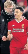  ??  ?? Jurgen Klopp with Trent Alexander-Arnold