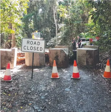  ?? Picture: SUPPLIED ?? CHECKPOINT: The trench and concrete barrier at the start of the Bloomfield Track.