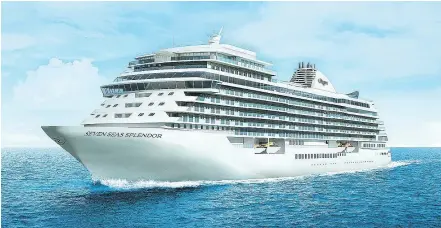  ??  ?? A rendering of Seven Seas Splendor, which is scheduled for delivery in the first quarter of 2020.