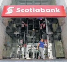  ?? REUTERS ?? Scotiabank reported adjusted net income of $1.90 a share in the three months ended April 30.