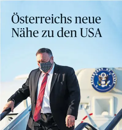  ?? [ Reuters ] ?? US-Außenminis­ter Pompeo legte am Donnerstag­nachmittag auf seiner Europa-Reise einen Zwischenst­opp in Wien ein.