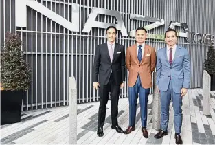  ??  ?? Formidable together: (From left) Faliq, Faisal and Nasarudin posing in front of Naza Tower in Kuala Lumpur.