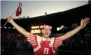  ?? Shaun, Botterill/Allsport ?? Henrik Larsen celebrates after beating Germany 2-0 in Gothenburg. Photograph: