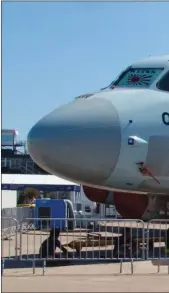  ?? FERNANDO DOSREIS ?? Le P1 de patrouille maritime japonais. La venue d’un avion militaire japonais, qui plus est pour être vendu, est une première.