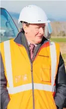  ?? ?? Horowhenua Mayor Bernie Wanden was present at the first geotech drilling done for the Horowhenua Expressway.