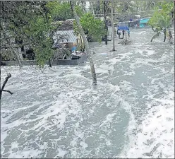  ?? ANI ?? A flooded area in Chellanam village, in Kochi on Friday. n