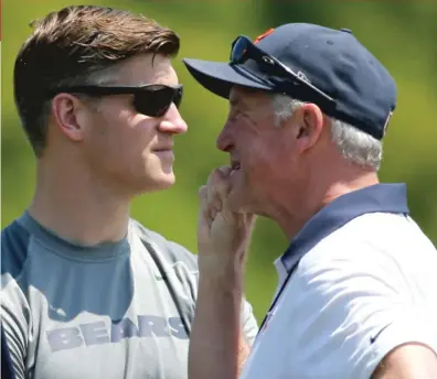  ?? | CHARLES REX ARBOGAST/ AP ?? Bears general manager Ryan Pace ( left) and coach John Fox need to be patient with Mitch Trubisky.