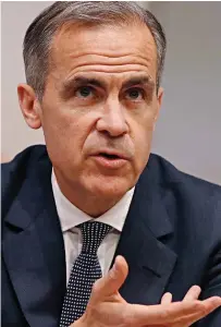  ??  ?? Criticised: Mark Carney warned of recession