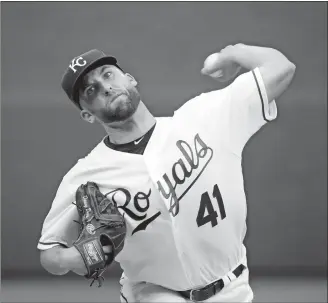  ?? CHARLIE RIEDEL/AP PHOTO ?? Royals starting pitcher Danny Duffy throws during the first inning of Thursday’s game against the Yankees at Kansas City, Mo. The Royals won 5-1.