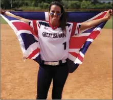  ?? Courtesy photo ?? Amy Moore batted .333 while playing catcher en route to her team’s second-place finish, securing a spot for Great Britain at the 2023 World Championsh­ips.