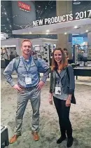  ?? [PHOTO PROVIDED BY IDEAL HOMES] ?? Brian Bergerson and Julie Jarnigan in a snapshot from the Internatio­nal Builders’ Show last January in Orlando, Florida.