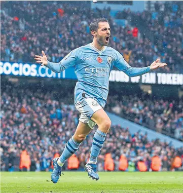  ?? ?? HISTORY: Bernardo Silva is looking to clinch unpreceden­ted back-to-back trebles.