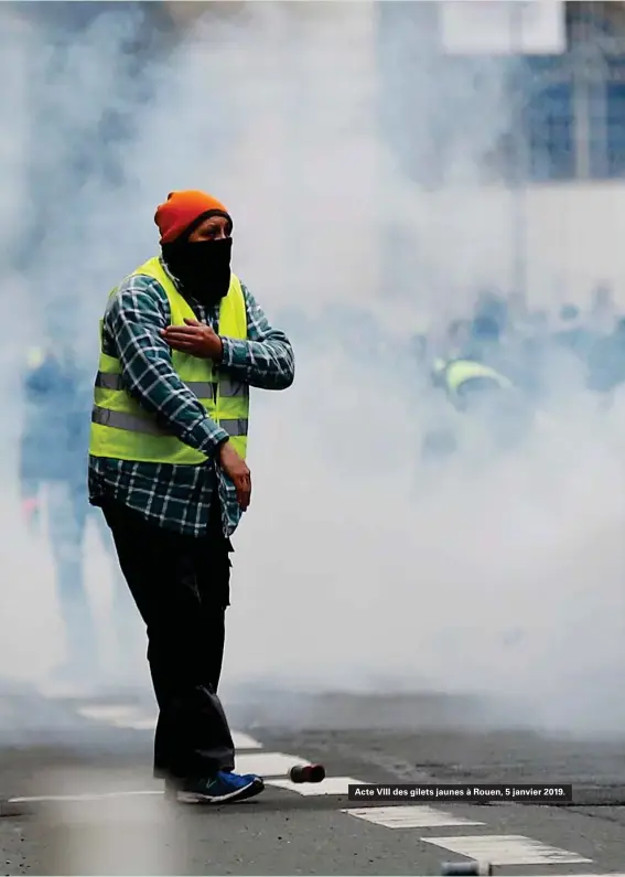  ??  ?? Acte VIII des gilets jaunes à Rouen, 5 janvier 2019.