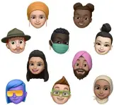  ??  ?? New options for your Memoji include hobbies and face coverings.