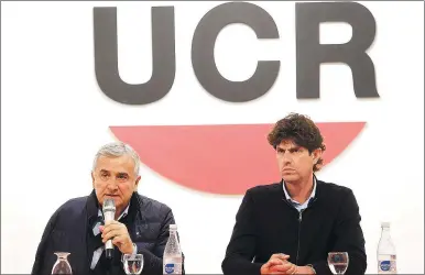  ?? NA ?? REFERENTES. Morales y Lousteau el último miércoles en el Comité Nacional de la UCR.