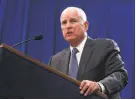  ?? Paul Chinn / The Chronicle ?? Gov. Jerry Brown discusses his proposed 2017-18 state budget.
