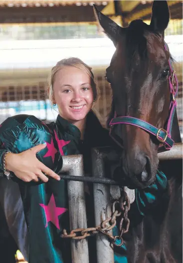  ?? Picture: STEWART MCLEAN ?? AT HOME: Former Mareeba student and Mackay apprentice Rachel Shred will ride Craiglea Aldi for Alwyn Bailey’s stable on Saturday at Innisfail Turf Club.