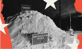  ?? Illustrati­on: Guardian Design ?? A poll of likely Republican caucus voters in Iowa found that 61% said their support of Trump would not be affected by a potential criminal conviction before the general election.