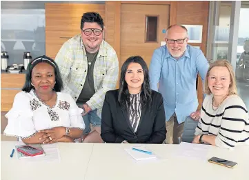  ?? ?? TIME TO HAVE YOUR SAY: Judges Eniola Adeniyi, Jamie Scott, Julia Bryce, Brian Stormont and Martha Bryce unveil the shortlist. Picture by Gareth Jennings.