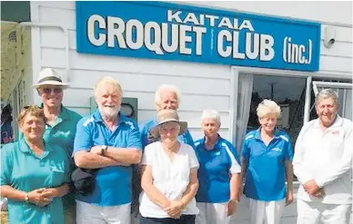  ?? ?? A great day of croquet, from left: Irene, Richard, Don, Joe, Brenda, Lesley, Pene, Matt.