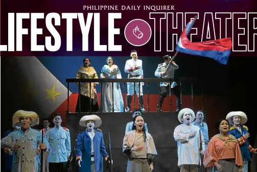  ?? —BOBOY RAMIRO ?? The ensemble of “Miong” during the musical’s climactic flag-raising scene