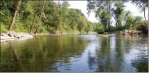  ?? NWA Democrat-Gazette/FLIP PUTTHOFF ?? The Elk River in southwest Missouri, seen here on Sept. 8., offers a scenic, serene trip for paddlers after the Labor Day holiday.