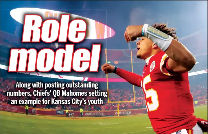  ?? — GETTY IMAGES ?? Chiefs QB Patrick Mahomes was included on the list of top 10 most well-mannered people in 2019, as published by youth organizati­on National League of Junior Cotillions.