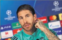  ??  ?? Sergio Ramos, ayer en conferenci­a de Prensa.