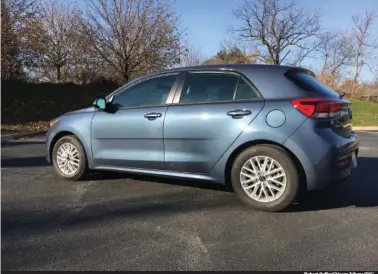  ?? (Robert Duffer/Chicago Tribune/TNS) ?? The 2018 Kia Rio hatchback starts out $300 more than the sedan, but is still a refined budget buy in the subcompact car class. At $18,700, the top trim level EX starts at $4,500 more than the base model.