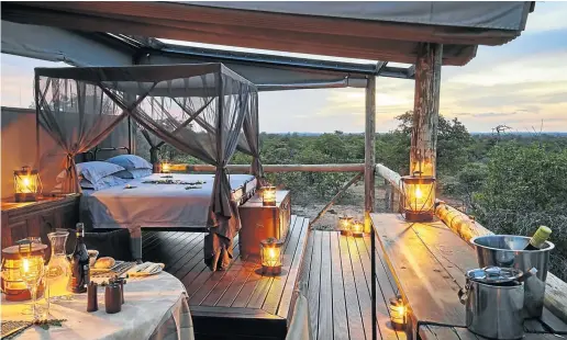  ??  ?? HIDEAWAY Giraffe’s Nest, where guests can spend the night alone in the bush, is the lodge’s ultimate treat.