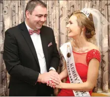  ??  ?? Cllr John Paul O’ Shea and Kerry Rose Celine O’ Shea looking the part as ‘groom’ and ‘bride’ for the mock wedding fundraiser in aid of the Nazareth House Building Fund.