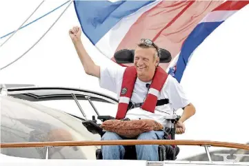  ?? ?? CHARITY BID: Quadripleg­ic sailor Geoff Holt sets off on his circumnavi­gation today.
