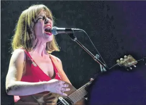  ?? CP PHOTO ?? Feist performs during the Polaris Music Prize gala in Toronto on September 18, 2017. Leslie Feist stumbled across one of her latest intellectu­al fascinatio­ns on the wall of a coffee shop. The singer-songwriter says she was walking down the street when...