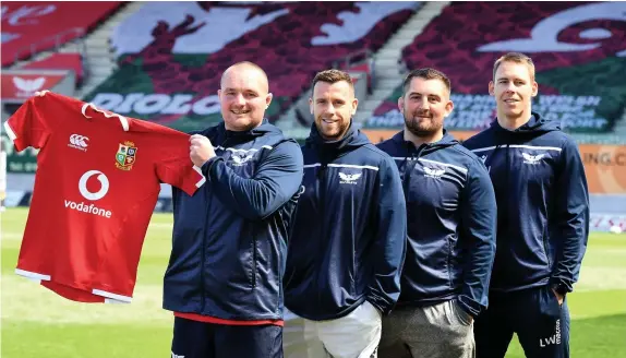  ?? Picture: Huw Evans Agency. ?? Scarlets aces (from left) Ken Owens, Gareth Davies, Wyn Jones and Liam Williams are heading to South Africa with the Lions this summer.