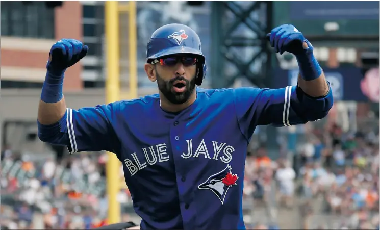  ?? — GETTY IMAGES FILES ?? Toronto Blue Jays outfielder Jose Bautista has had another all-star-calibre season for the club. He was rewarded Monday with a sixth all-star game invitation.