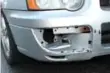  ??  ?? The car’s bumper was damaged and needed cosmetic repair.