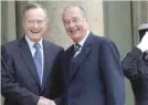  ?? (right) ?? Bush with former Soviet leader Mikhail Gorbachev on May 23, 2005 and president Jacques Chirac on May 1, 2006. with French