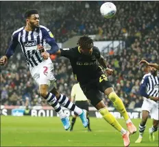  ??  ?? LEVELLER: West Brom’s Darnell Furlong heads home