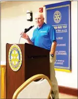  ??  ?? Marty Brunson, from Catch a Dream Foundation, visits Starkville Rotary Club to speak about all the amazing things the foundation does. (Photo by Jessica Lindsey, SDN)