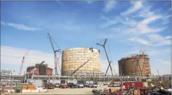  ?? RICK KAUFFMAN — DIGITAL FIRST MEDIA ?? The new storage tanks at the Marcus Hook Industrial Complex will store over 2 million barrels of natural gas liquids when the Mariner East 2 pipeline is complete.