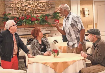  ?? PATRICK MCELHENNEY/FOX ?? Vicki Lawrence threatens the social standing of three friends (Leslie Jordan, David Alan Grier and Martin Mull) when she moves into their retirement community in “The Cool Kids.”