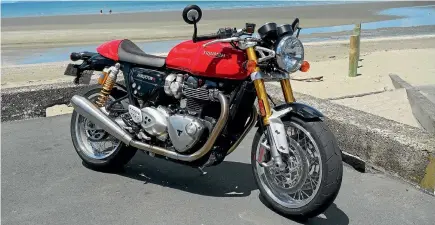  ??  ?? Beefy engine, robust suspension/brakes and clean design improve Thruxton twin over the previous 865cc version.