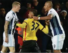  ??  ?? CLASH: Salomon Rondon steps in as McClean and Pereyra tussle