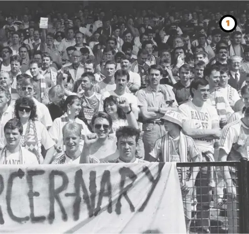  ??  ?? 1 Hibs’ fans make their feelings known at a protest meeting at Easter Road.
2 Dundee United boss Jim Mclean valued Hibs’ squad at £6m following a request to do so from the Easter Road board.
3 Hibs parade the Tennents Sixes trophy after winning it in January, 1990. Back, from left, Billy Findlay, Pat Mcginlay, Alan Sneddon, Caroline Cryans (Tennent’s), Angus Meldrum (marketing director of Tennent’s), Karen-jane Syme (Tennent’s), Paul Kane and Neil Cooper. Front, from left, John Collins, Brian Hamilton, Andy Goram, Graham Mitchell and Mickeyweir.
4 Hibs chairman at the time of the takeover bid, David Duff.
5 Hearts striker John Robertson, who defied Mercer to support Hibs’ cause.
6 Celtic boss Billy Mcneill was also considered for the squad valuation eventually undertaken by Mclean.