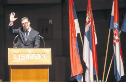  ?? IGOR ŠOBAN/PIXSELL ?? Vučić je govorio o enormnim pritiscima kojima je bio izložen u Zagrebu, ali i u Beogradu